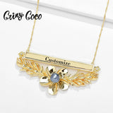 Hawaiian Plumeria Pendant Necklace Water Wave Chain Jewelry