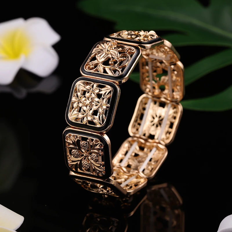 Hawaiian Hollow Frangipani Bracelet for Women