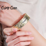 Hawaiian Plumeria Flower Bangle Personalized Bracelet