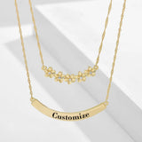 Custom Plumeria Flower Choker Necklace Personalized Name Necklace