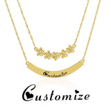 Custom Plumeria Flower Choker Necklace Personalized Name Necklace