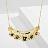 Personalized Name Necklaces Alloy Flower Letter Pendants for Women