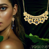 Personalized Name Necklaces Alloy Flower Letter Pendants for Women