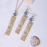 Custom Name Letter Jewelry Set Polynesian Hawaiian Necklaces Earrings