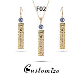 Custom Name Letter Jewelry Set Polynesian Hawaiian Necklaces Earrings