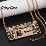 Personalised Polynesian Coconut Tree Pendant Name Necklace