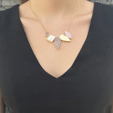 Cring Coco Women's Leaf Pendant Necklace Set Enamel Chian Party Jewelry