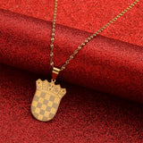 Croatia Flag Charm Pendant Necklace - Croatian Jewelry Gift