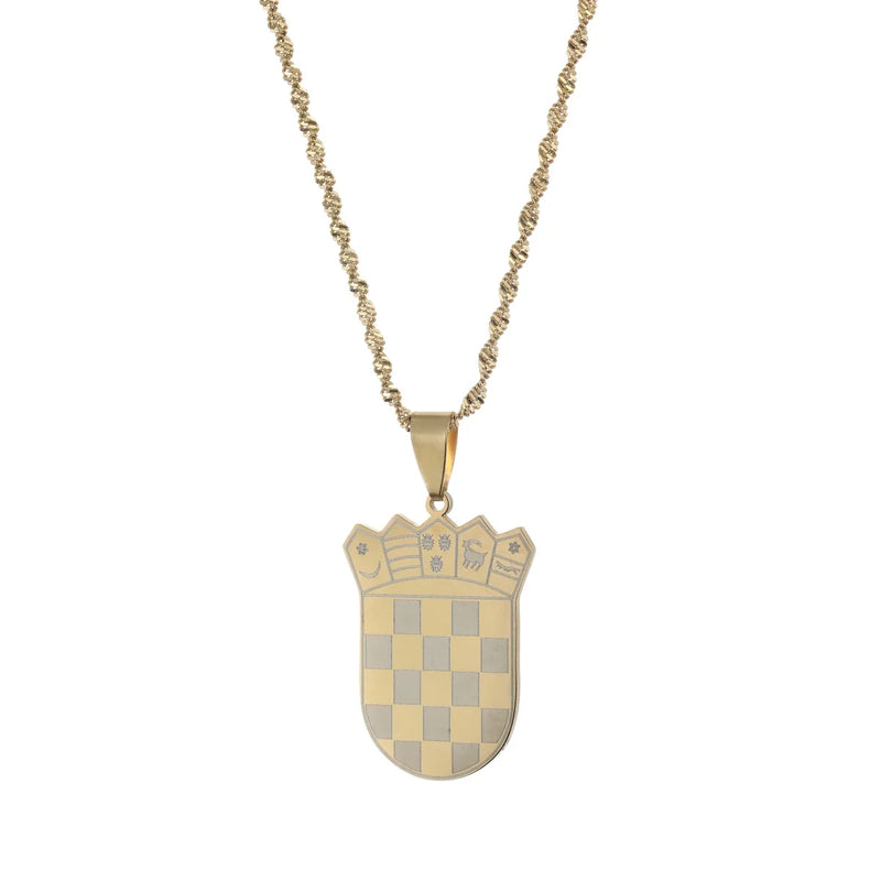 Croatia Flag Charm Pendant Necklace - Croatian Jewelry Gift