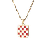 Croatia Flag Charm Pendant Necklace Croatian Jewelry