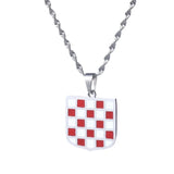 Croatia Flag Charm Pendant Necklace Croatian Jewelry