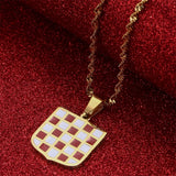 Croatia Flag Charm Pendant Necklace Croatian Jewelry