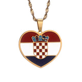 Croatia Flag Charm Pendant Necklace Croatian Jewelry