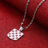 Croatia Flag Charm Pendant Necklace Croatian Jewelry