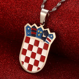 Croatia Flag Pendant Necklace Croatian Jewelry