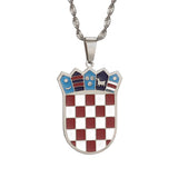 Croatia Flag Pendant Necklace Croatian Jewelry