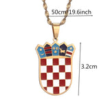 Croatia Flag Pendant Necklace Croatian Jewelry
