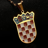 Croatia Flag Pendant Necklace Croatian Jewelry