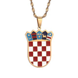 Croatia Flag Pendant Necklace Croatian Jewelry