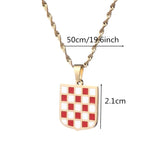 Croatia Flag Pendant Necklace for Women Men
