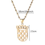 Croatia Flag Pendant Necklace for Women Men