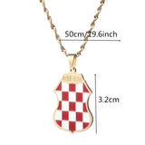 Croatia Flag Pendant Necklace for Women Men