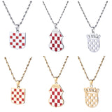 Croatia Flag Pendant Necklace for Women Men