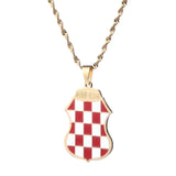 Croatia Flag Pendant Necklace for Women Men