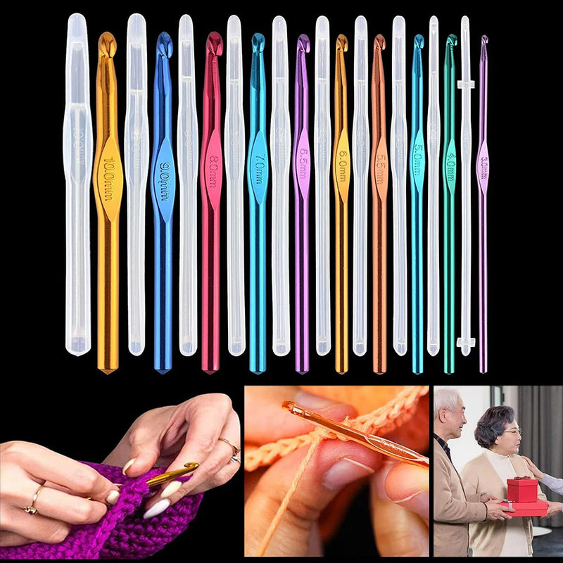 10 Styles Crochet Hook Crystal Epoxy Resin Mold DIY Crafts Tool