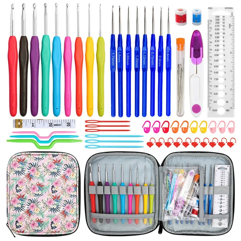 Crochet Hook Set With Yarn Knitting Needles Sewing Tools Set
