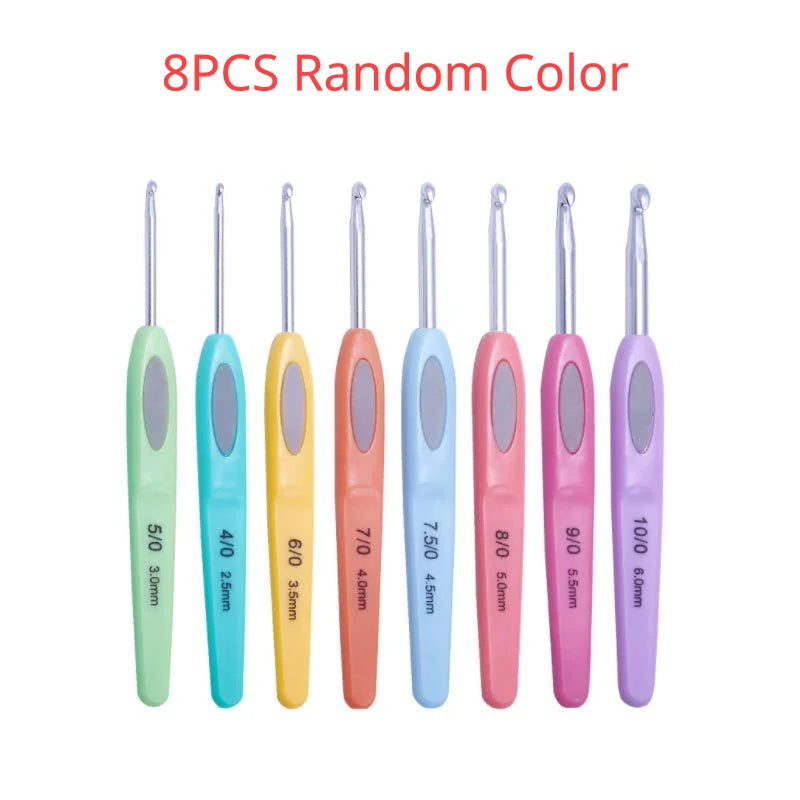 Colorful Soft Plastic Handle Crochet Hooks Set 2-6mm