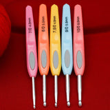 Colorful Soft Plastic Handle Crochet Hooks Set 2-6mm