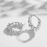 Croissant Hoop Earrings 925 Sterling Silver 18K Plated Piercing Earrings