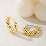 Croissant Hoop Earrings 925 Sterling Silver 18K Plated Piercing Earrings