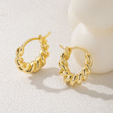 Croissant Hoop Earrings 925 Sterling Silver 18K Plated Piercing Earrings