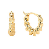Croissant Hoop Earrings 925 Sterling Silver 18K Plated Piercing Earrings