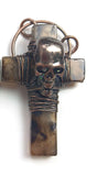 Ghost Skull Agate Pendant Wire Wrapped Gothic Necklace