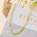 Boho Bead Flower Necklace Ethnic Style Daisy Choker