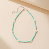 Boho Bead Flower Necklace Ethnic Style Daisy Choker