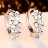 Cross-Border Camellia Diamond Flower Earrings