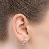 Cross-Border Camellia Diamond Flower Earrings