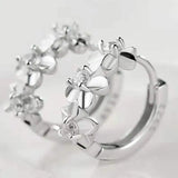 Cross-Border Camellia Diamond Flower Earrings