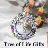 Personalized European American Tree of Life Pendant Necklace