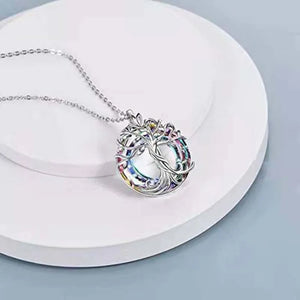 Personalized European American Tree of Life Pendant Necklace