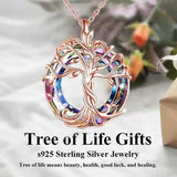 Personalized European American Tree of Life Pendant Necklace