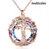Personalized European American Tree of Life Pendant Necklace