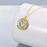 Personalized European American Tree of Life Pendant Necklace