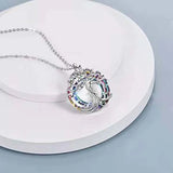 Personalized European American Tree of Life Pendant Necklace