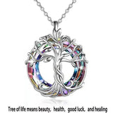 Personalized European American Tree of Life Pendant Necklace