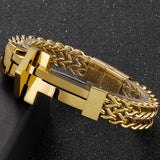 Mens Cross Bracelet Stainless Steel Link Wrist Jewelry